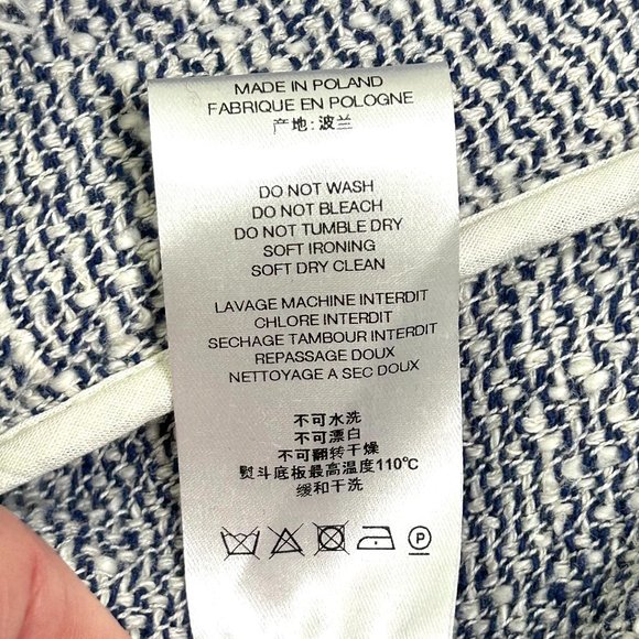 IRO Distressed Agnette Jacket White and Blue Tweed Size FR 38 US 6 - Picture 14 of 15